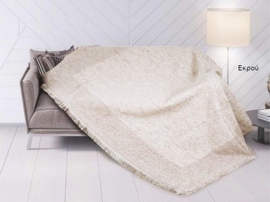 Σετ Ριχτάρια Καναπέ Σενίλ Εκρού Dyed Flamingo 3ΤΜΧ | Γαρύφαλλο - Λευκά Είδη